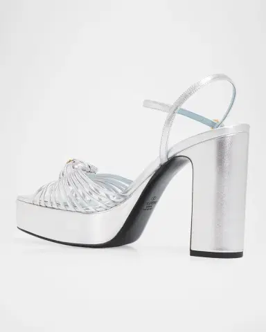 Valentino Garavani 115mm Coeur Royal Metallic Leather Platform Sandals | Thumbnail 4 Valentino Garavani 115mm Coeur Royal Metallic Leather Platform Sandals | Thumbnail 4