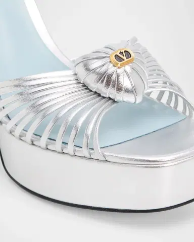 Valentino Garavani 115mm Coeur Royal Metallic Leather Platform Sandals | Thumbnail 5 Valentino Garavani 115mm Coeur Royal Metallic Leather Platform Sandals | Thumbnail 5