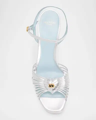 Valentino Garavani 115mm Coeur Royal Metallic Leather Platform Sandals | Thumbnail 6 Valentino Garavani 115mm Coeur Royal Metallic Leather Platform Sandals | Thumbnail 6