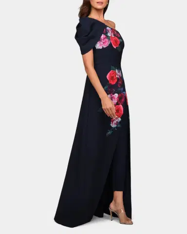 Kay Unger New York Feyre Floral One-Shoulder Jumpsuit | Thumbnail 6 Kay Unger New York Feyre Floral One-Shoulder Jumpsuit | Thumbnail 6