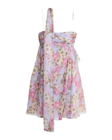 Valentino Garavani Floral Silk Georgette Mini Babydoll Dress With Neck Scarf | Thumbnail 1 Valentino Garavani Floral Silk Georgette Mini Babydoll Dress With Neck Scarf | Thumbnail 1
