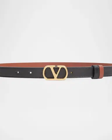 Valentino Garavani VLogo Signature Reversible Shiny Calfskin Belt 20MM | Thumbnail 3 Valentino Garavani VLogo Signature Reversible Shiny Calfskin Belt 20MM | Thumbnail 3