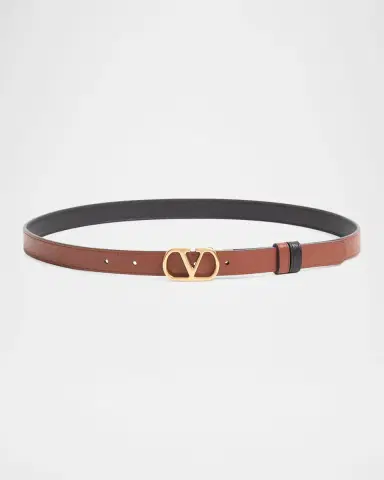 Valentino Garavani VLogo Signature Reversible Shiny Calfskin Belt 20MM | Thumbnail 4 Valentino Garavani VLogo Signature Reversible Shiny Calfskin Belt 20MM | Thumbnail 4