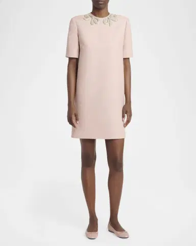 Valentino Garavani Embroidered Bow Short-Sleeve Mini Dress | Thumbnail 2 Valentino Garavani Embroidered Bow Short-Sleeve Mini Dress | Thumbnail 2