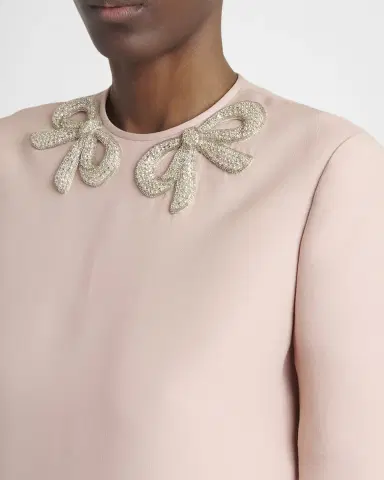 Valentino Garavani Embroidered Bow Short-Sleeve Mini Dress | Thumbnail 5 Valentino Garavani Embroidered Bow Short-Sleeve Mini Dress | Thumbnail 5
