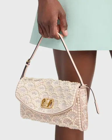 Valentino Garavani Devain Pearly-Embellished Satin Top-Handle Bag | Thumbnail 2 Valentino Garavani Devain Pearly-Embellished Satin Top-Handle Bag | Thumbnail 2