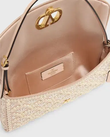 Valentino Garavani Devain Pearly-Embellished Satin Top-Handle Bag | Thumbnail 4 Valentino Garavani Devain Pearly-Embellished Satin Top-Handle Bag | Thumbnail 4