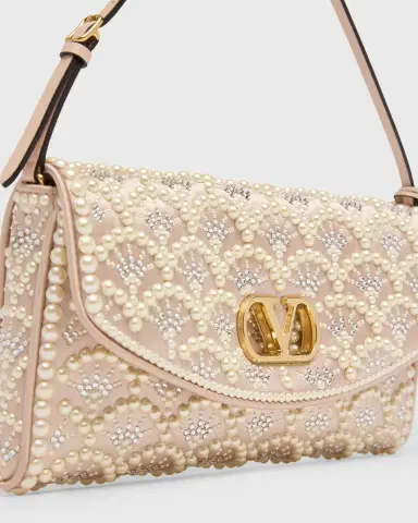 Valentino Garavani Devain Pearly-Embellished Satin Top-Handle Bag | Thumbnail 6 Valentino Garavani Devain Pearly-Embellished Satin Top-Handle Bag | Thumbnail 6