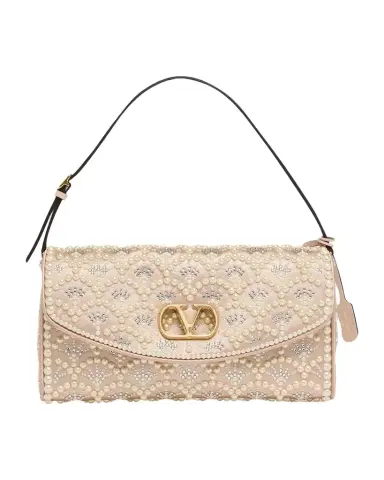 Valentino Garavani Devain Pearly-Embellished Satin Top-Handle Bag | Thumbnail 1 Valentino Garavani Devain Pearly-Embellished Satin Top-Handle Bag | Thumbnail 1