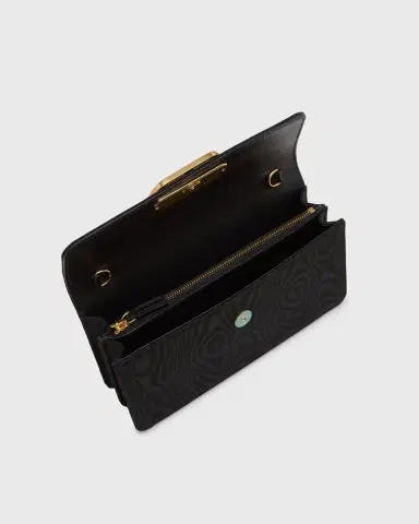 Valentino Garavani Crystal VLogo Moire Clutch Bag | Thumbnail 3 Valentino Garavani Crystal VLogo Moire Clutch Bag | Thumbnail 3