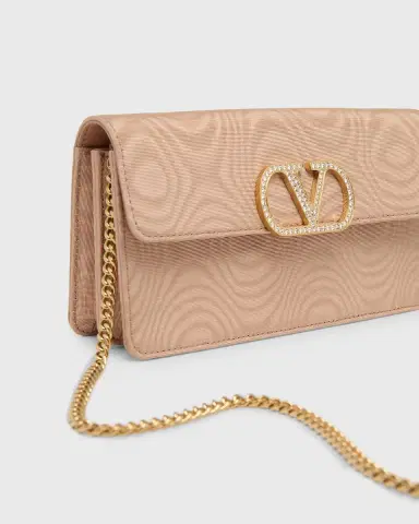 Valentino Garavani Crystal VLogo Moire Clutch Bag | Thumbnail 7 Valentino Garavani Crystal VLogo Moire Clutch Bag | Thumbnail 7