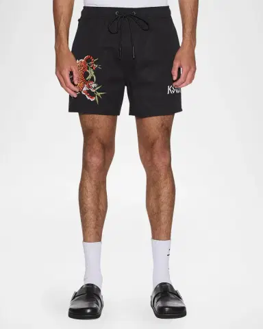 Ksubi Stay Up Embroidered Logo Cotton Fleece Shorts | Thumbnail 4 Ksubi Stay Up Embroidered Logo Cotton Fleece Shorts | Thumbnail 4