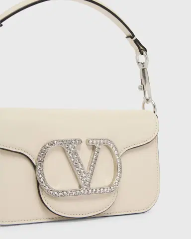 Valentino Garavani Loco Crystal VLogo Leather Shoulder Bag | Thumbnail 6 Valentino Garavani Loco Crystal VLogo Leather Shoulder Bag | Thumbnail 6