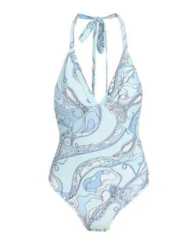 PUCCI Plunging Orchidee-Print Halter One-Piece Swimsuit | Thumbnail 1 PUCCI Plunging Orchidee-Print Halter One-Piece Swimsuit | Thumbnail 1