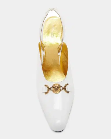 Versace 90MM Medusa-Detail Leather Slingback Pumps | Thumbnail 4 Versace 90MM Medusa-Detail Leather Slingback Pumps | Thumbnail 4