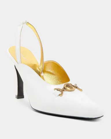 Versace 90MM Medusa-Detail Leather Slingback Pumps | Thumbnail 5 Versace 90MM Medusa-Detail Leather Slingback Pumps | Thumbnail 5