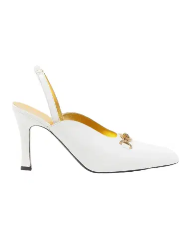 Versace 90MM Medusa-Detail Leather Slingback Pumps | Thumbnail 1 Versace 90MM Medusa-Detail Leather Slingback Pumps | Thumbnail 1