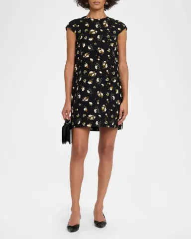 Adam Lippes Izzy Floral-Print Cap-Sleeve Mini Dress | Thumbnail 2 Adam Lippes Izzy Floral-Print Cap-Sleeve Mini Dress | Thumbnail 2