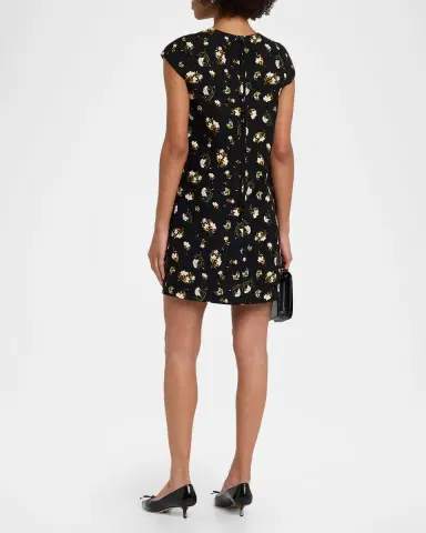 Adam Lippes Izzy Floral-Print Cap-Sleeve Mini Dress | Thumbnail 3 Adam Lippes Izzy Floral-Print Cap-Sleeve Mini Dress | Thumbnail 3