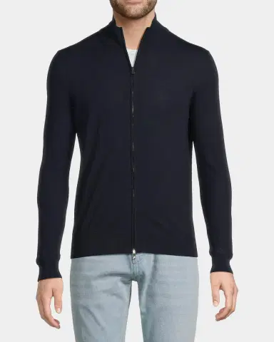 Isaia Men 's Wool Zip-Up Sweater | Thumbnail 4 Isaia Men 's Wool Zip-Up Sweater | Thumbnail 4