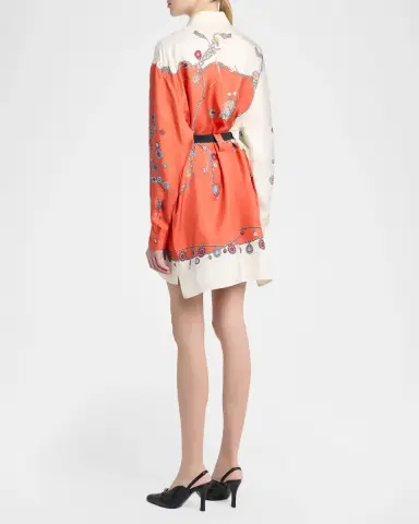 Versace Printed Silk Twill Shirtdress | Thumbnail 3 Versace Printed Silk Twill Shirtdress | Thumbnail 3