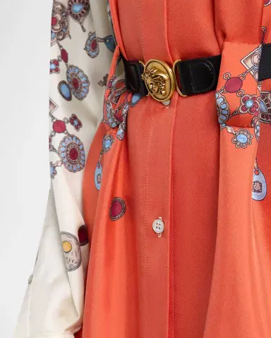 Versace Printed Silk Twill Shirtdress | Thumbnail 5 Versace Printed Silk Twill Shirtdress | Thumbnail 5