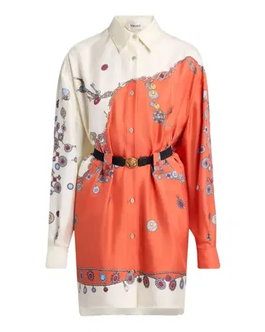 Versace Printed Silk Twill Shirtdress | Thumbnail 1 Versace Printed Silk Twill Shirtdress | Thumbnail 1