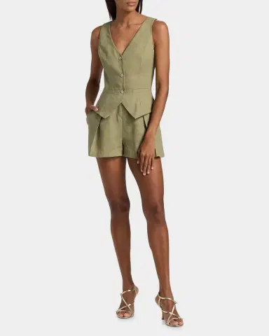 BLACK HALO Matias Linen Romper | Thumbnail 2 BLACK HALO Matias Linen Romper | Thumbnail 2
