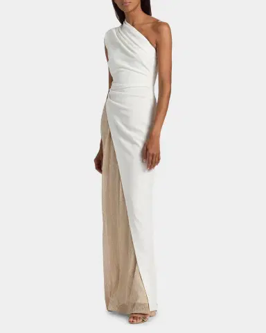 BLACK HALO Marigold Two-Tone One-Shoulder A-Line Gown | Thumbnail 7 BLACK HALO Marigold Two-Tone One-Shoulder A-Line Gown | Thumbnail 7