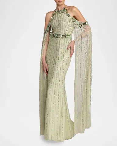 Mac Duggal 3D Floral Sequinned Trumpet Gown | Thumbnail 2 Mac Duggal 3D Floral Sequinned Trumpet Gown | Thumbnail 2
