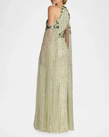 Mac Duggal 3D Floral Sequinned Trumpet Gown | Thumbnail 3 Mac Duggal 3D Floral Sequinned Trumpet Gown | Thumbnail 3
