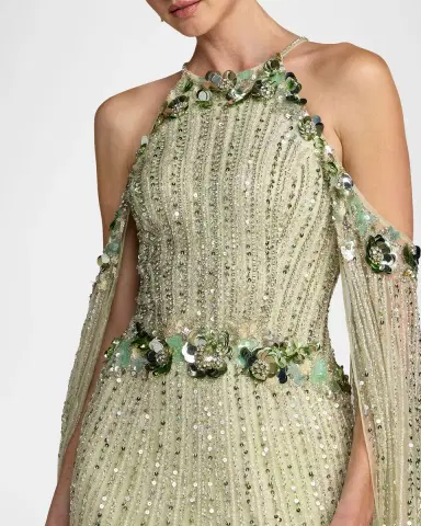 Mac Duggal 3D Floral Sequinned Trumpet Gown | Thumbnail 5 Mac Duggal 3D Floral Sequinned Trumpet Gown | Thumbnail 5