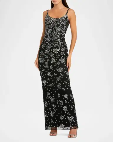 Mac Duggal Floral-Embellished Column Gown | Thumbnail 2 Mac Duggal Floral-Embellished Column Gown | Thumbnail 2
