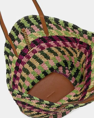 Veronica Beard Striped Raffia Tote Bag | Thumbnail 4 Veronica Beard Striped Raffia Tote Bag | Thumbnail 4