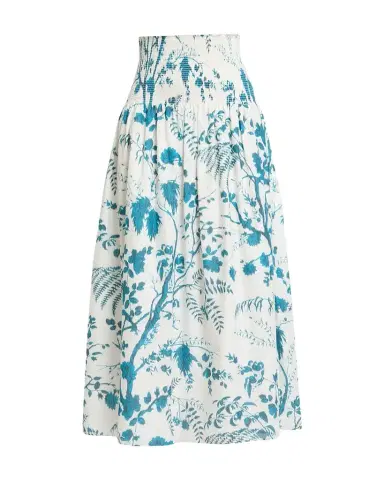 Erdem Floral Cotton-Linen Midi Skirt | Thumbnail 1 Erdem Floral Cotton-Linen Midi Skirt | Thumbnail 1