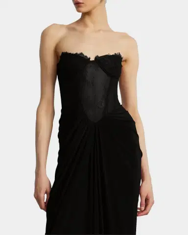 BCBGMAXAZRIA Strapless Lace & Jersey Gown | Thumbnail 4 BCBGMAXAZRIA Strapless Lace & Jersey Gown | Thumbnail 4