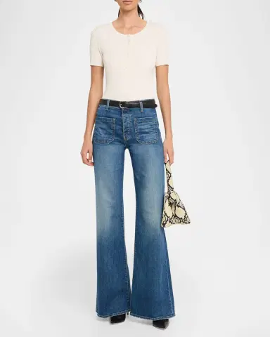 Nili Lotan Francene Short-Sleeve Rib Henley Sweater | Thumbnail 2 Nili Lotan Francene Short-Sleeve Rib Henley Sweater | Thumbnail 2