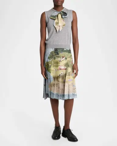 Thom Browne Sleeveless Nantucket Scenic Bow Cashmere Knit Top | Thumbnail 2 Thom Browne Sleeveless Nantucket Scenic Bow Cashmere Knit Top | Thumbnail 2