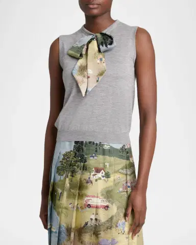 Thom Browne Sleeveless Nantucket Scenic Bow Cashmere Knit Top | Thumbnail 4 Thom Browne Sleeveless Nantucket Scenic Bow Cashmere Knit Top | Thumbnail 4