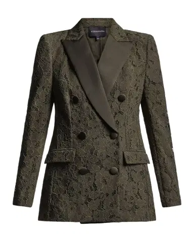 BCBGMAXAZRIA Kaia Double-Breasted Satin & Lace Blazer | Thumbnail 1 BCBGMAXAZRIA Kaia Double-Breasted Satin & Lace Blazer | Thumbnail 1