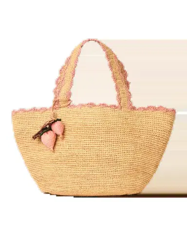 BTB Los Angeles Odesa Charm Raffia Tote Bag | Thumbnail 2 BTB Los Angeles Odesa Charm Raffia Tote Bag | Thumbnail 2