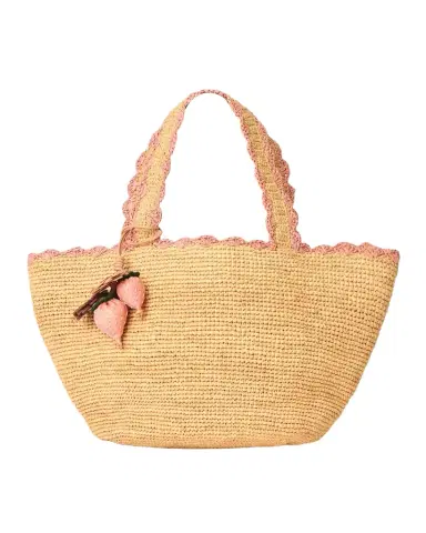 BTB Los Angeles Odesa Charm Raffia Tote Bag | Thumbnail 1 BTB Los Angeles Odesa Charm Raffia Tote Bag | Thumbnail 1