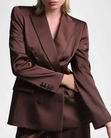BCBGMAXAZRIA Sydney Double-Breasted Charmeuse Blazer | Thumbnail 5 BCBGMAXAZRIA Sydney Double-Breasted Charmeuse Blazer | Thumbnail 5