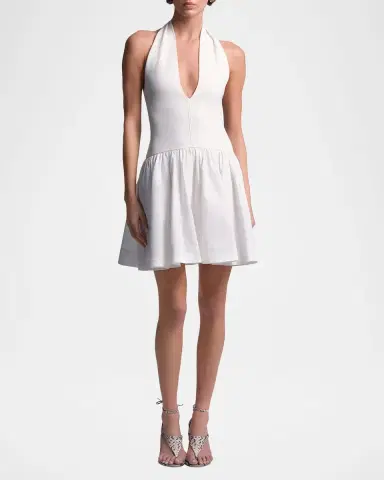 BCBGMAXAZRIA Perle Plunging Fit-&-Flare Mini Dress | Thumbnail 2 BCBGMAXAZRIA Perle Plunging Fit-&-Flare Mini Dress | Thumbnail 2