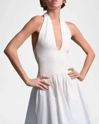 BCBGMAXAZRIA Perle Plunging Fit-&-Flare Mini Dress | Thumbnail 5 BCBGMAXAZRIA Perle Plunging Fit-&-Flare Mini Dress | Thumbnail 5