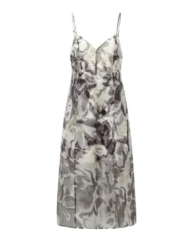 BCBGMAXAZRIA Lorelie Botanical-Print Organza Midi Dress | Thumbnail 1 BCBGMAXAZRIA Lorelie Botanical-Print Organza Midi Dress | Thumbnail 1