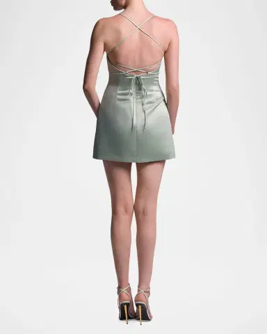 BCBGMAXAZRIA Serene Sleeveless Satin Mini Dress | Thumbnail 3 BCBGMAXAZRIA Serene Sleeveless Satin Mini Dress | Thumbnail 3