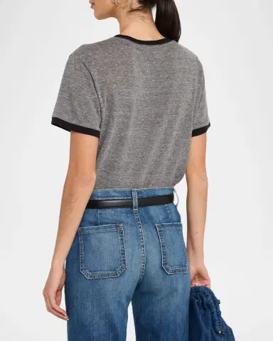 Nili Lotan Lana Classic Ringer Tee | Thumbnail 3 Nili Lotan Lana Classic Ringer Tee | Thumbnail 3