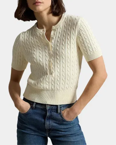 Polo Ralph Lauren Cable-Knit Cotton Henley Sweater | Thumbnail 4 Polo Ralph Lauren Cable-Knit Cotton Henley Sweater | Thumbnail 4