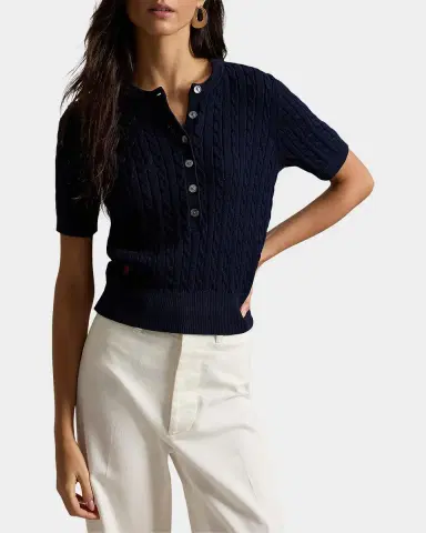 Polo Ralph Lauren Cable-Knit Cotton Henley Sweater | Thumbnail 5 Polo Ralph Lauren Cable-Knit Cotton Henley Sweater | Thumbnail 5